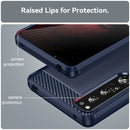For Sony Xperia 1 IV Brushed Texture Carbon Fiber TPU Phone Case(Blue)