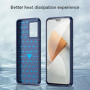 For vivo S12 Brushed Texture Carbon Fiber TPU Phone Case(Blue)