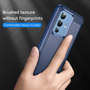 For vivo S12 Brushed Texture Carbon Fiber TPU Phone Case(Blue)