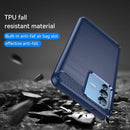 For vivo S12 Brushed Texture Carbon Fiber TPU Phone Case(Blue)