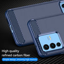 For vivo S12 Brushed Texture Carbon Fiber TPU Phone Case(Blue)