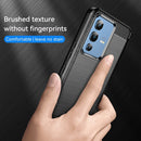 For vivo V23 5G Brushed Texture Carbon Fiber TPU Phone Case(Black)