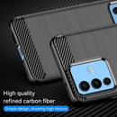 For vivo V23 5G Brushed Texture Carbon Fiber TPU Phone Case(Black)