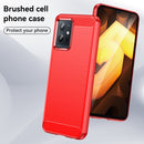 For vivo Y75 5G Brushed Texture Carbon Fiber TPU Phone Case(Red)