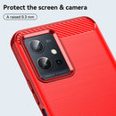 For vivo Y75 5G Brushed Texture Carbon Fiber TPU Phone Case(Red)