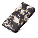 Marble Bronzing Stitching Horizontal Flip PU Leather Case For iPhone 14(Black)