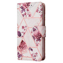 Marble Bronzing Stitching Horizontal Flip PU Leather Case For iPhone 14(Rose Gold)
