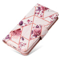 Marble Bronzing Stitching Horizontal Flip PU Leather Case For iPhone 14(Rose Gold)