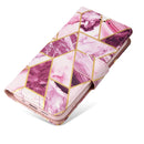 Marble Bronzing Stitching Horizontal Flip PU Leather Case For iPhone 14(Purple)