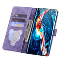For Samsung Galaxy S22 Ultra 5G Cartoon Sakura Cat Embossed Leather Phone Case(Purple)