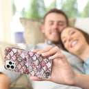 For iPhone 14 Pro Electroplating Pattern IMD TPU Shockproof Case(Pink Scales)