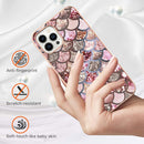 For iPhone 14 Pro Electroplating Pattern IMD TPU Shockproof Case(Pink Scales)