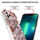 For iPhone 14 Pro Electroplating Pattern IMD TPU Shockproof Case(Pink Scales)