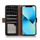 For Nothing Phone 1 Crocodile Top Layer Cowhide Leather Phone Case(Black)