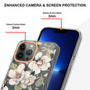 For iPhone 14 Pro Max Flowers and Plants Series IMD TPU Phone Case (Green Gardenia)