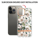 For iPhone 14 Pro Max Flowers and Plants Series IMD TPU Phone Case (Green Gardenia)