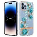 For iPhone 14 Pro Max Flowers and Plants Series IMD TPU Phone Case (Blue Rose)
