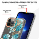 For iPhone 14 Pro Max Flowers and Plants Series IMD TPU Phone Case (Blue Rose)