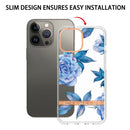 For iPhone 14 Pro Max Flowers and Plants Series IMD TPU Phone Case (Orchid Peony)