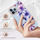 For iPhone 14 Pro Max Flowers and Plants Series IMD TPU Phone Case (Purple Begonia)