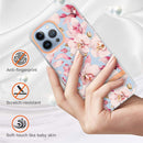 For iPhone 14 Pro Max Flowers and Plants Series IMD TPU Phone Case (Pink Gardenia)