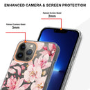 For iPhone 14 Pro Max Flowers and Plants Series IMD TPU Phone Case (Pink Gardenia)