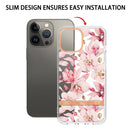 For iPhone 14 Pro Max Flowers and Plants Series IMD TPU Phone Case (Pink Gardenia)