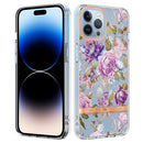 For iPhone 14 Pro Max Flowers and Plants Series IMD TPU Phone Case (Purple Peony)