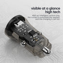 C12P 48W USB + Type-C Dual Port Transparent Mini Car Charger(Black)