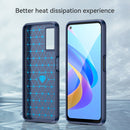 For OPPO A96 Brushed Texture Carbon Fiber TPU Phone Case(Blue)