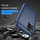 For OPPO A96 Brushed Texture Carbon Fiber TPU Phone Case(Blue)