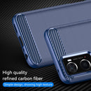 For OPPO A96 Brushed Texture Carbon Fiber TPU Phone Case(Blue)