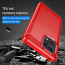 For OPPO Find X5 Brushed Texture Carbon Fiber TPU Phone Case(Red)