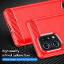 For OPPO Find X5 Brushed Texture Carbon Fiber TPU Phone Case(Red)