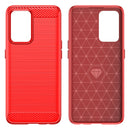 For OPPO Reno7 5G Brushed Texture Carbon Fiber TPU Phone Case(Red)