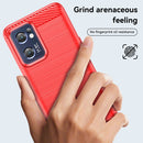 For OPPO Reno7 5G Brushed Texture Carbon Fiber TPU Phone Case(Red)