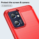 For OPPO Reno7 5G Brushed Texture Carbon Fiber TPU Phone Case(Red)