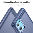 For OPPO Reno7 5G Brushed Texture Carbon Fiber TPU Phone Case(Blue)