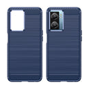 For OPPO A57 4G Brushed Texture Carbon Fiber TPU Phone Case(Blue)