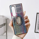 For Samsung Galaxy Z Fold4 5G Shinning Diamond Ring Holder Phone Case(Blue Purple)
