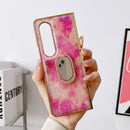 For Samsung Galaxy Z Fold4 5G Shinning Diamond Ring Holder Phone Case(Red White)