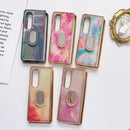 For Samsung Galaxy Z Fold4 5G Shinning Diamond Ring Holder Phone Case(Red White)