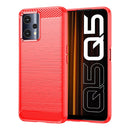 For Realme Q5 Brushed Texture Carbon Fiber TPU Phone Case(Red)