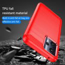 For Realme Q5 Brushed Texture Carbon Fiber TPU Phone Case(Red)