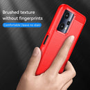 For Realme 9 5G Brushed Texture Carbon Fiber TPU Phone Case(Red)