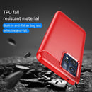 For Realme Narzo 50 Pro Brushed Texture Carbon Fiber TPU Phone Case(Red)