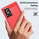 For Realme GT Neo3 Brushed Texture Carbon Fiber TPU Phone Case(Red)