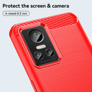 For Realme GT Neo3 Brushed Texture Carbon Fiber TPU Phone Case(Red)