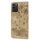 For Xiaomi Poco M3 / Redmi 9T Global Cartoon Sakura Cat Embossed Leather Phone Case(Brown)