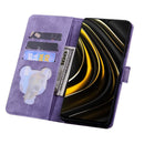 For Xiaomi Poco M3 / Redmi 9T Global Cartoon Sakura Cat Embossed Leather Phone Case(Purple)